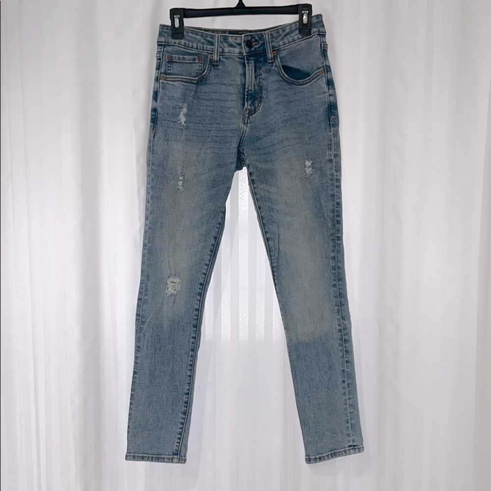Aero Men’s Stylish Light Blue Skinny Distressed Jeans